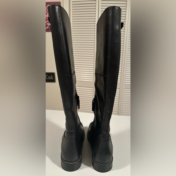 Cole Haan Boots Womens 8.5 Black Harrington Leather Riding Boots Knee High - Picture 3 of 8
